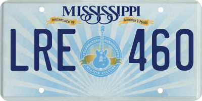 MS license plate LRE460
