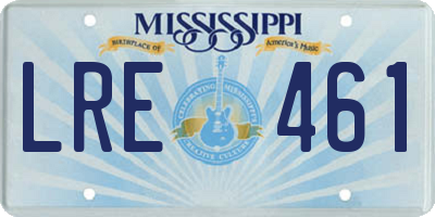 MS license plate LRE461