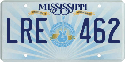 MS license plate LRE462