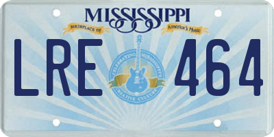 MS license plate LRE464