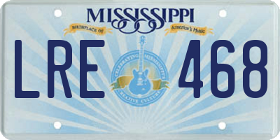 MS license plate LRE468