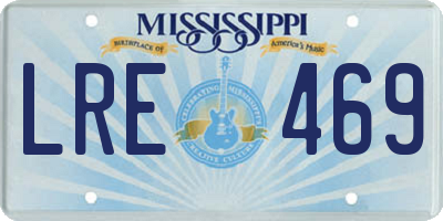 MS license plate LRE469