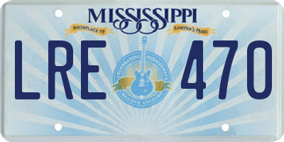 MS license plate LRE470