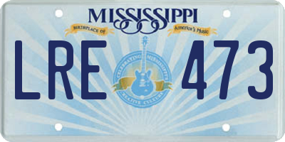 MS license plate LRE473