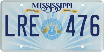 MS license plate LRE476