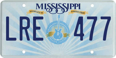 MS license plate LRE477