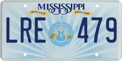 MS license plate LRE479