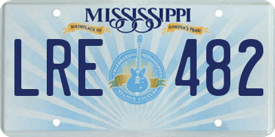 MS license plate LRE482