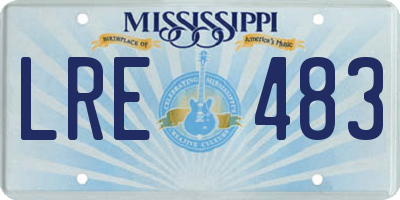 MS license plate LRE483