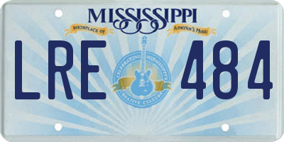 MS license plate LRE484