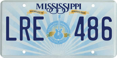 MS license plate LRE486