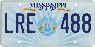 MS license plate LRE488