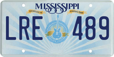 MS license plate LRE489