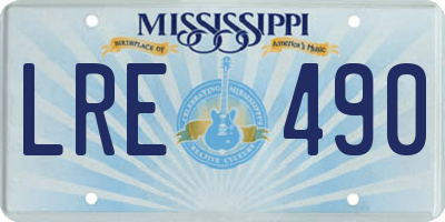 MS license plate LRE490