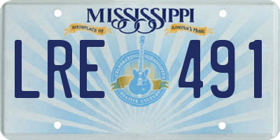 MS license plate LRE491