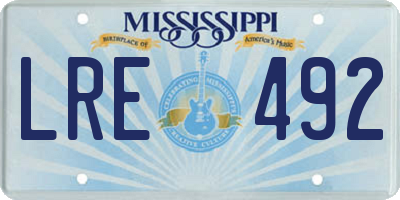 MS license plate LRE492