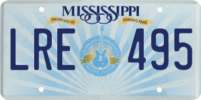MS license plate LRE495