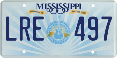 MS license plate LRE497