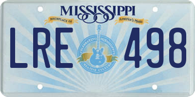 MS license plate LRE498