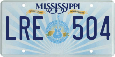 MS license plate LRE504