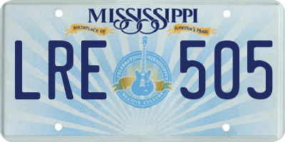 MS license plate LRE505