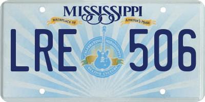 MS license plate LRE506