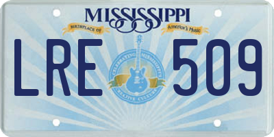 MS license plate LRE509