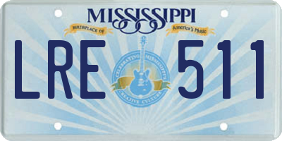 MS license plate LRE511