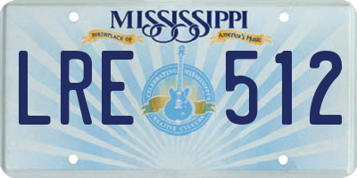MS license plate LRE512