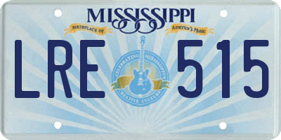 MS license plate LRE515