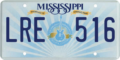 MS license plate LRE516