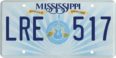MS license plate LRE517