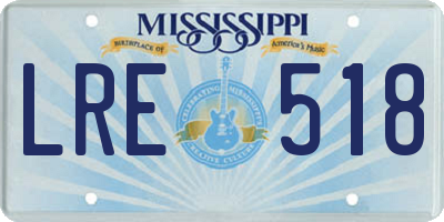 MS license plate LRE518