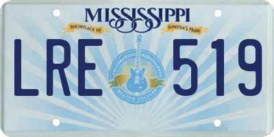 MS license plate LRE519