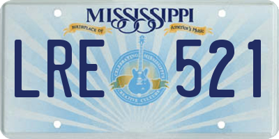 MS license plate LRE521