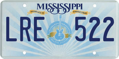 MS license plate LRE522