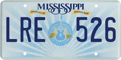 MS license plate LRE526