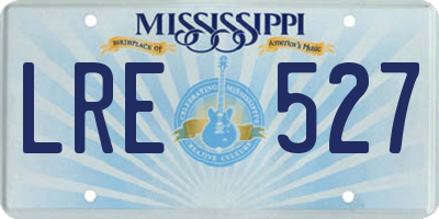 MS license plate LRE527