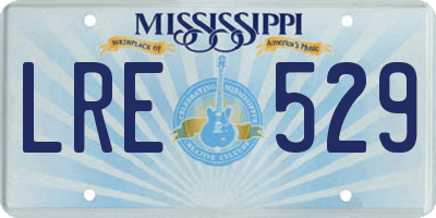 MS license plate LRE529