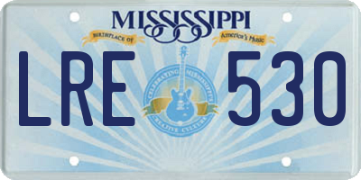 MS license plate LRE530