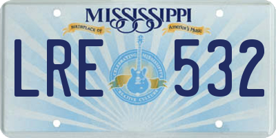 MS license plate LRE532