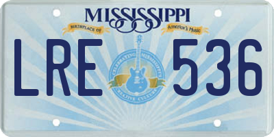 MS license plate LRE536