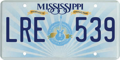 MS license plate LRE539