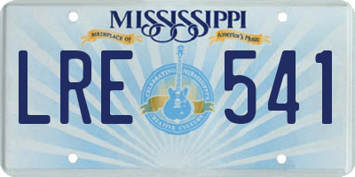MS license plate LRE541