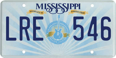 MS license plate LRE546