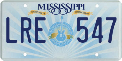 MS license plate LRE547