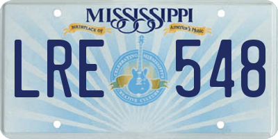MS license plate LRE548