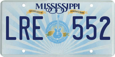 MS license plate LRE552