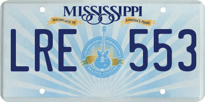 MS license plate LRE553