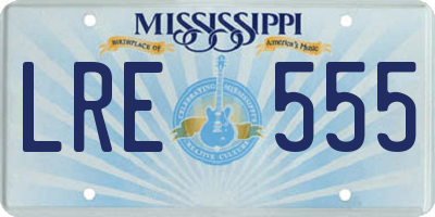 MS license plate LRE555